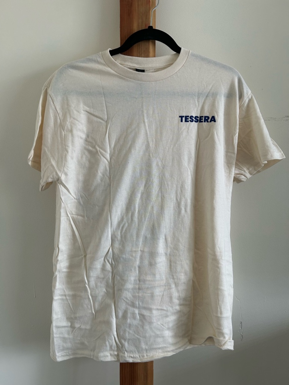 Gildan Cream Short Sleeve Tee with Navy 'TESSERA' Logo